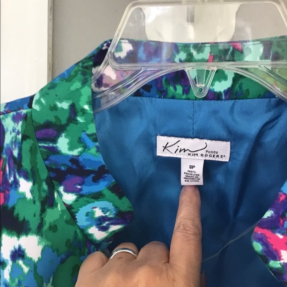 Beautiful church Ladies dressy Jacket Kim Rogers 8p petite Spring Turquoise NWOT - Picture 16 of 16